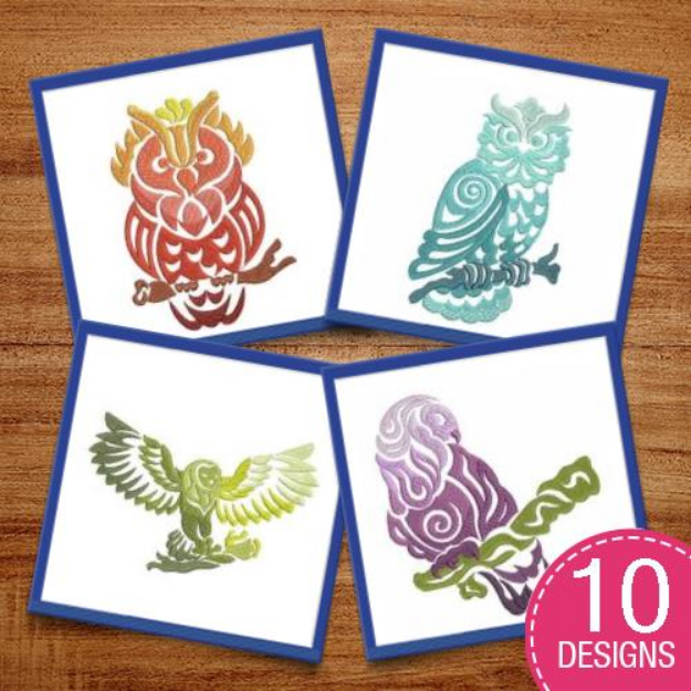 Picture of Fancy Owls Embroidery Design Pack