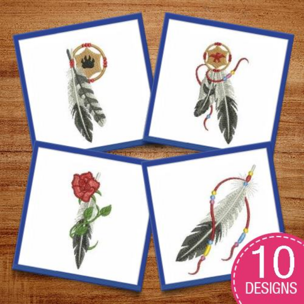 Picture of Indian Feathers Embroidery Design Pack