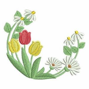 Picture of Colorful Assorted Flowers Machine Embroidery Design