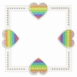 Picture of Rainbow Heart Frames Machine Embroidery Design