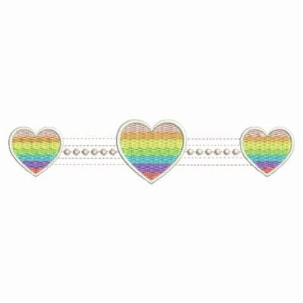 Picture of Heirloom Rainbow Heart Machine Embroidery Design