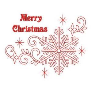 Picture of Redwork Season Greetings Machine Embroidery Design