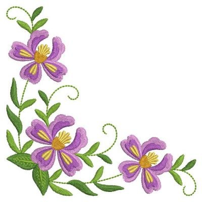 Heirloom Folk Art Flowers Machine Embroidery Design