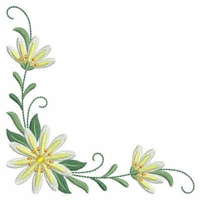 Heirloom Folk Art Flowers Machine Embroidery Design