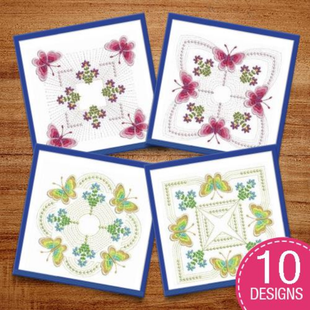 Picture of Gradient Butterfly Quilts 2 Embroidery Design Pack