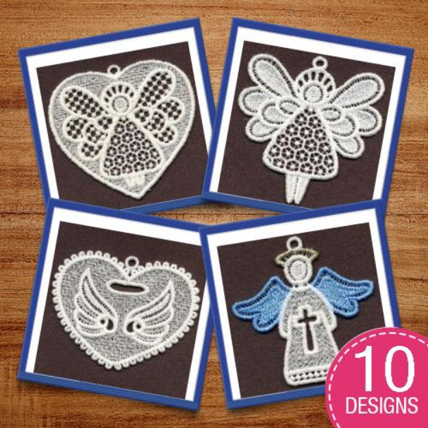 Picture of FSL Angel Ornaments Embroidery Design Pack