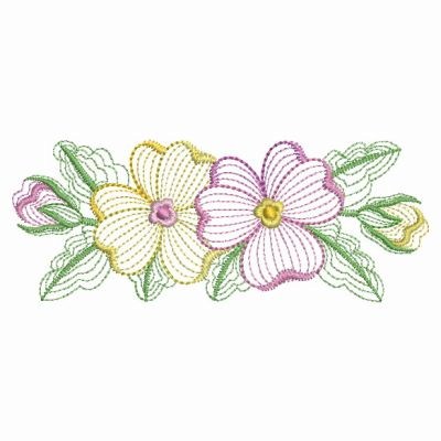 Rippled Pansies Machine Embroidery Design