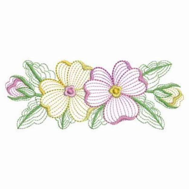 Picture of Rippled Pansies Machine Embroidery Design
