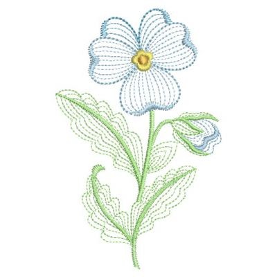 Rippled Pansies Machine Embroidery Design