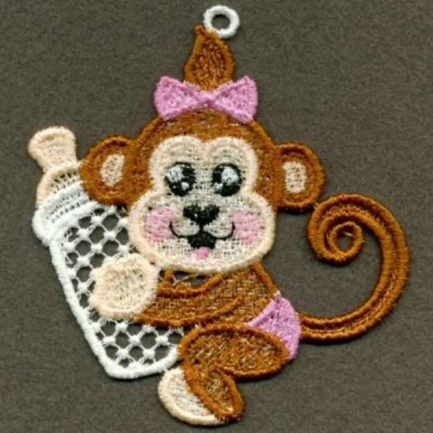 Picture of FSL Little Monkey Machine Embroidery Design