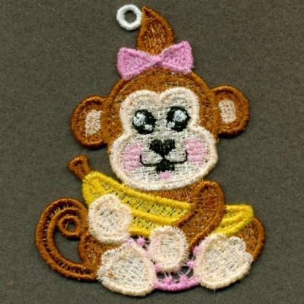 Picture of FSL Little Monkey Machine Embroidery Design