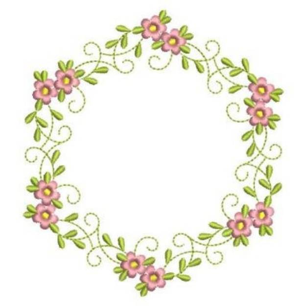 Picture of Heirloom Flower Wreath Machine Embroidery Design