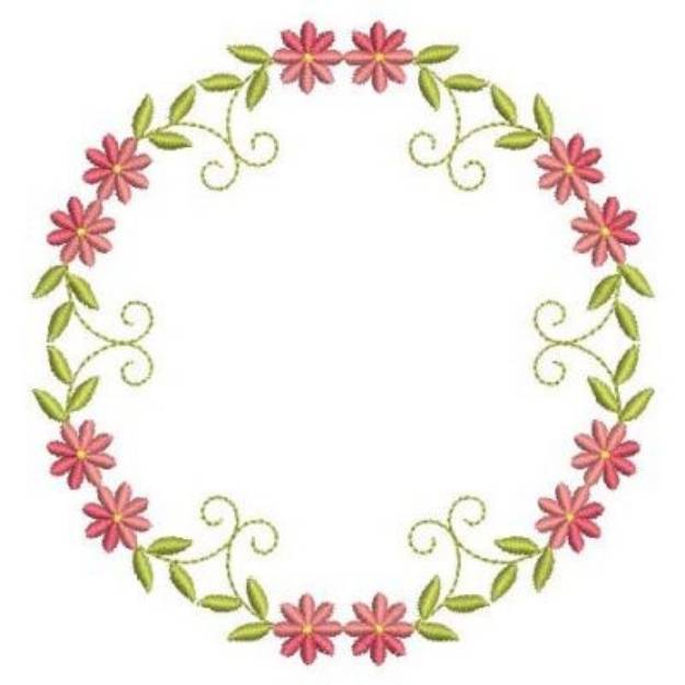 Picture of Heirloom Flower Wreath Machine Embroidery Design