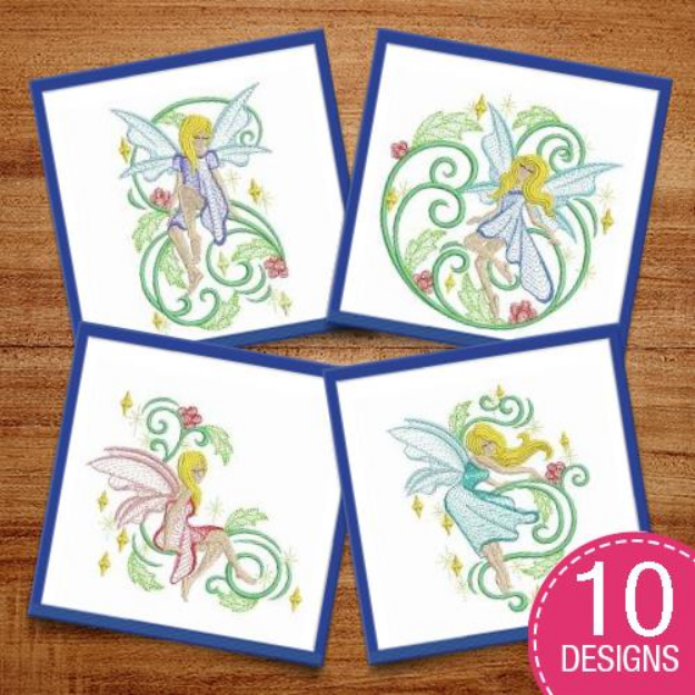 Picture of Rippled Christmas Fairy Embroidery Design Pack