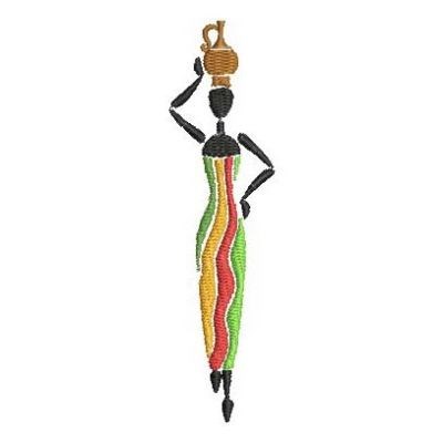 African Lady Machine Embroidery Design