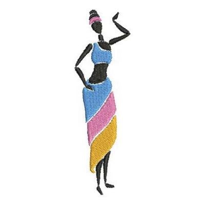 African Ladies Machine Embroidery Design