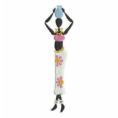 African Woman Machine Embroidery Design