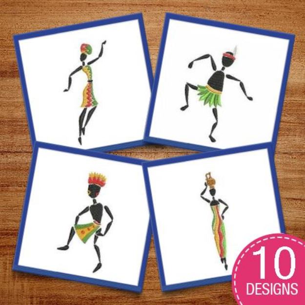 Picture of African Silhouette Embroidery Design Pack