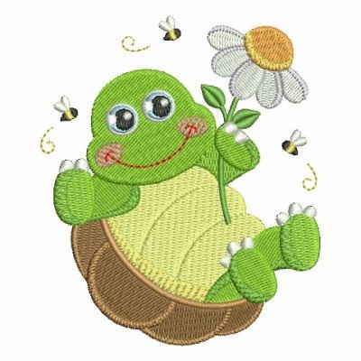 Cute Turtle Machine Embroidery Design