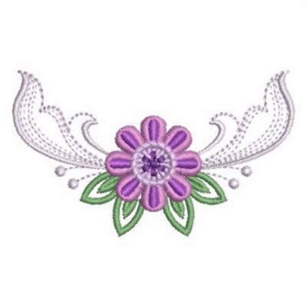 Picture of Purple Daisy Border Machine Embroidery Design