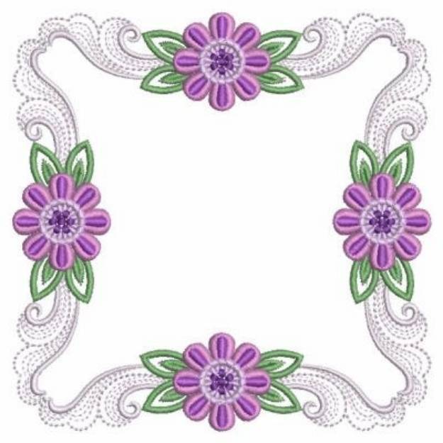 Picture of Purple Daisy Square Machine Embroidery Design