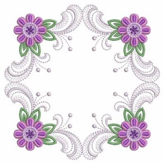 Picture of Purple Daisy Round Machine Embroidery Design