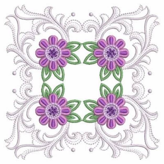Picture of Purple Daisy Baroque  Machine Embroidery Design