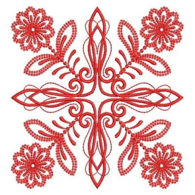 Formal Floral Machine Embroidery Design