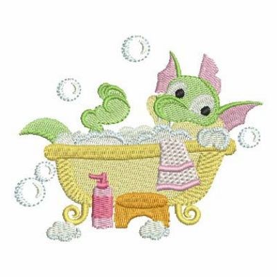 Bathing Dragon Machine Embroidery Design