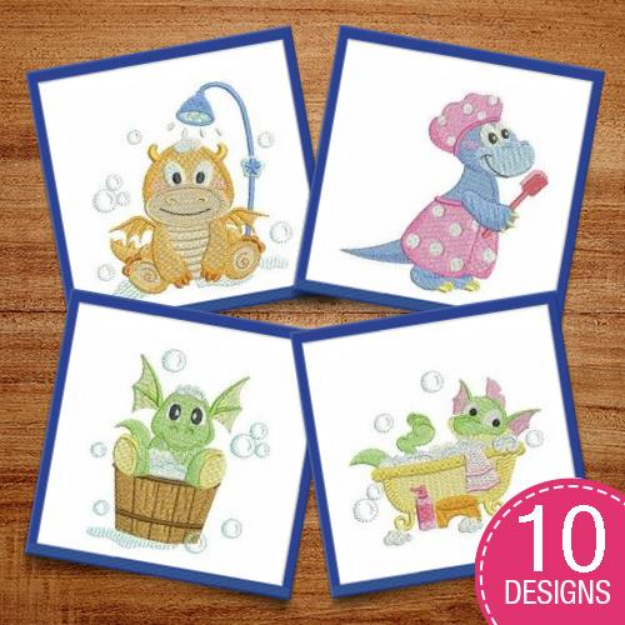 Picture of Bath Baby Monsters Embroidery Design Pack