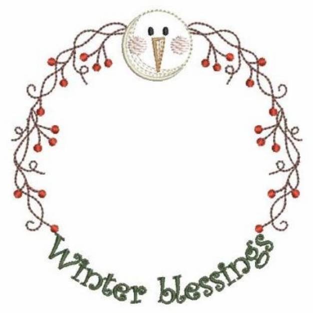 Picture of Winter Blessings Snowman Machine Embroidery Design