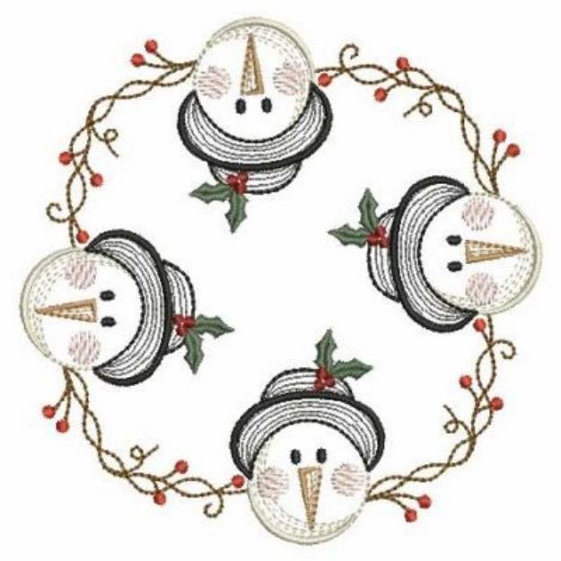 Picture of Xmas Snowmen Machine Embroidery Design