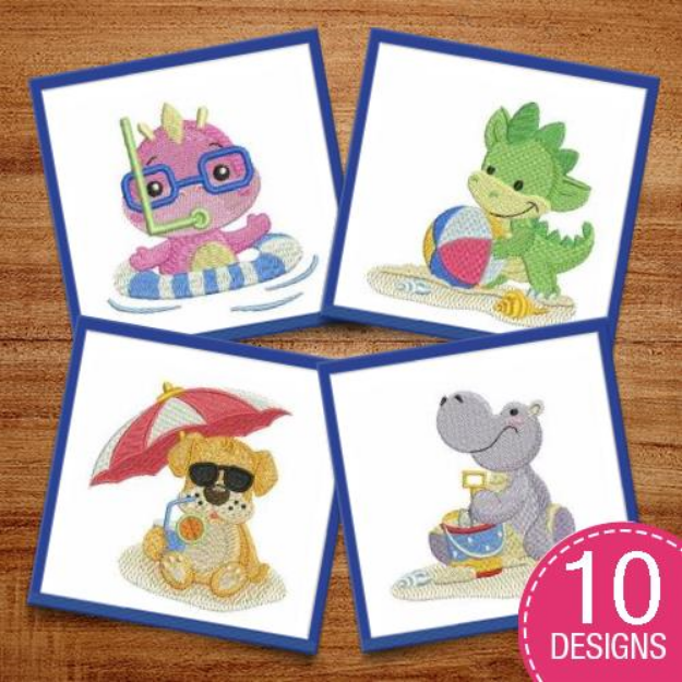Picture of Beach Critters Embroidery Design Pack