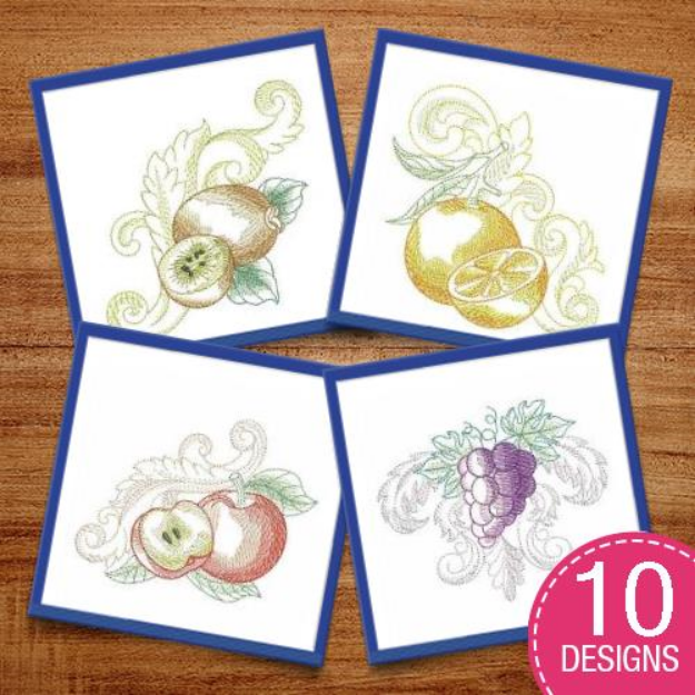 Picture of Baroque Fruit Embroidery Design Pack