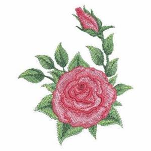Picture of Watercolor Red Rose Machine Embroidery Design