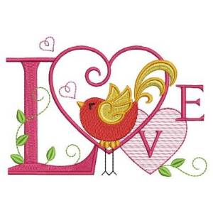 Picture of Love Bird Machine Embroidery Design