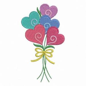 Picture of Valentines Bouquet Machine Embroidery Design