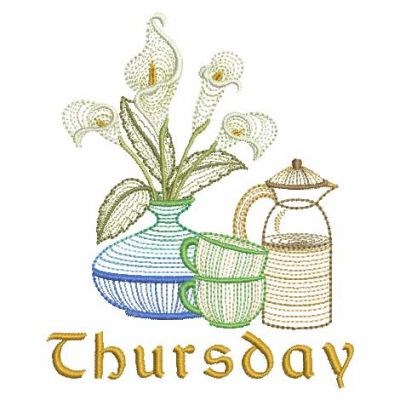 Days Of The Week Thursday Machine Embroidery Design