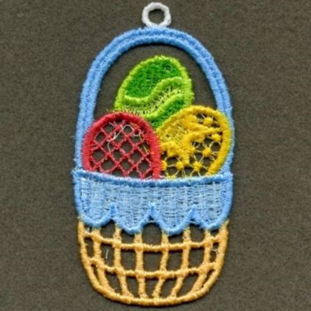 Picture of FSL Easter Egg Basket Machine Embroidery Design