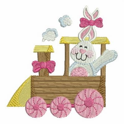 Easter Train Machine Embroidery Design