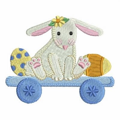 Easter Train Bunny Machine Embroidery Design