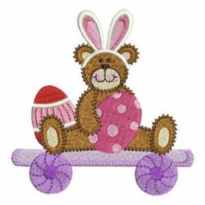Picture of Easter Train Bear Machine Embroidery Design