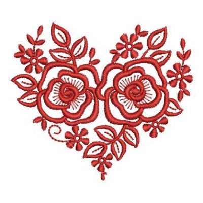 Heart Roses Machine Embroidery Design