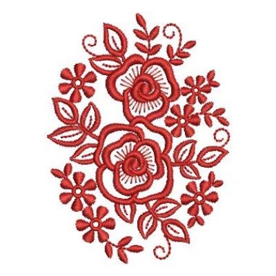 Oval Roses Machine Embroidery Design