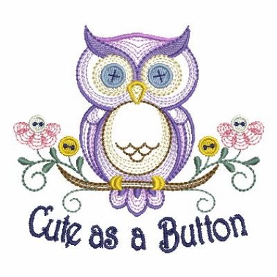 Cute As A Button Machine Embroidery Design