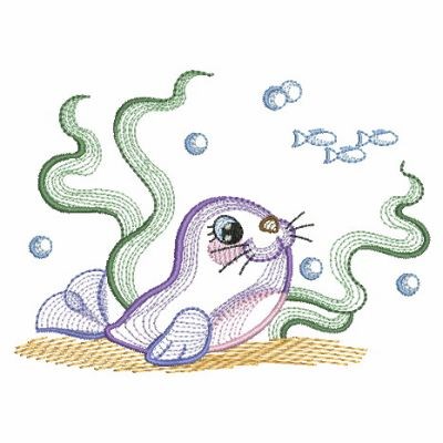 Sea Lion Machine Embroidery Design