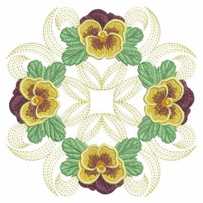 Pansy Ring Machine Embroidery Design