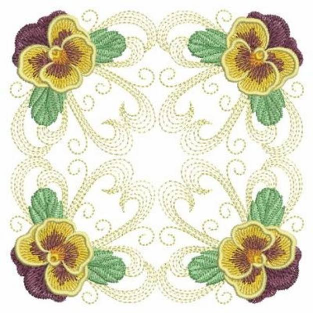 Picture of Pansies Machine Embroidery Design