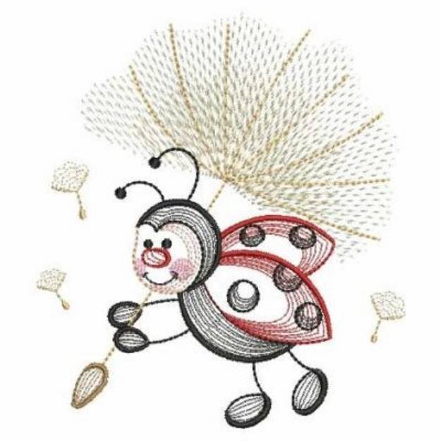 Picture of Ladybug Dandelion Machine Embroidery Design