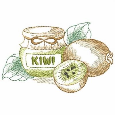 Kiwi Canned Jam Machine Embroidery Design
